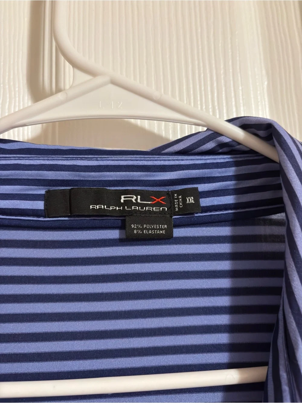 Ralph Lauren Navy and White Striped Polo Shirt